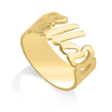 Script Name Band Ring gold