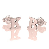 Block Initial Stud Earrings 3