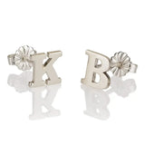 Block Initial Stud Earrings