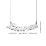 Curved Nameplate Necklace sterling silver