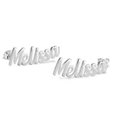 Curved Name Stud Earrings 2