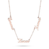Script Multiple Name Necklace rose gold