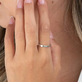 Engraved Band Stacking Ring on a hand