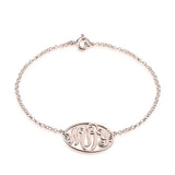 Rimmed Monogram Bracelet rose gold