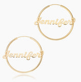 Name Hoop Earrings  gold