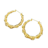 Gold Bamboo Hoop Earrings