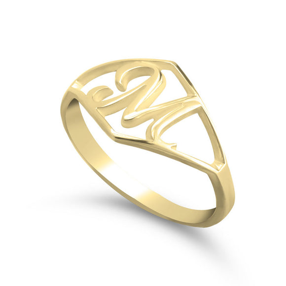 Personalized Script Initial Ring