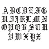 Gothic Initial Stud Earrings