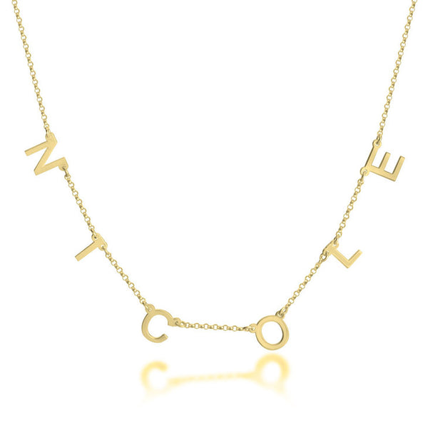Spaced Letter Name Necklace – Bellalicious Boutique