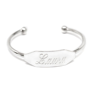 Personalized Sterling Silver Baby Cuff Bracelet