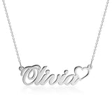 Personalized Nameplate Necklace with Heart