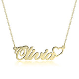 Personalized Nameplate Necklace with Heart